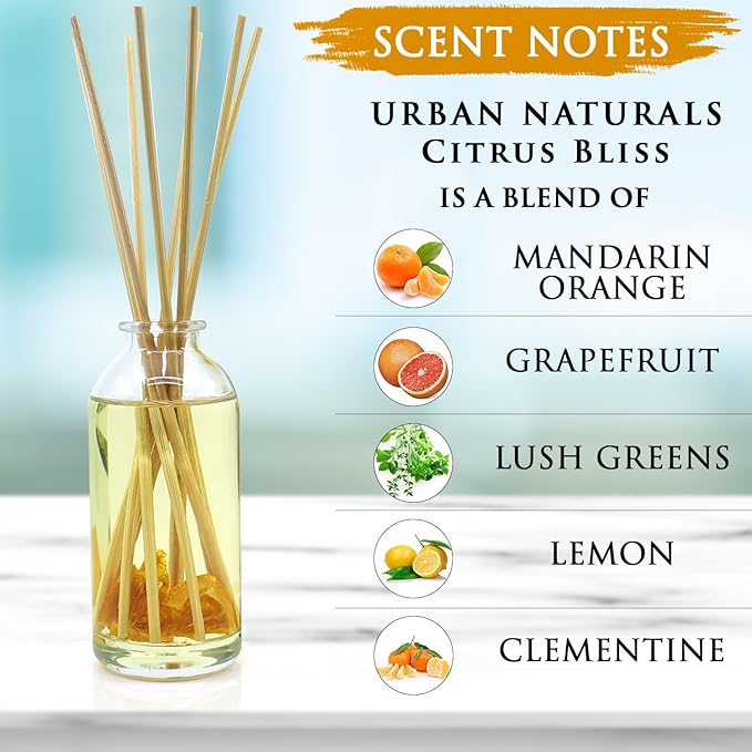 Urban Naturals Citrus Bliss Mandarin Orange & Grapefruit Essential Oil Reed - Image 2
