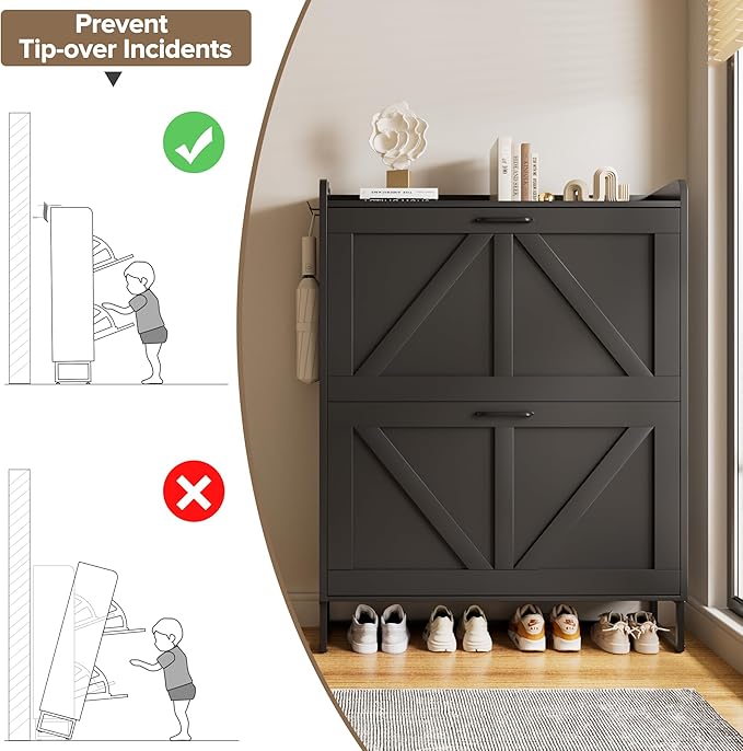 EOYUTLLY Shoe Cabinet for Entryway - Image 8