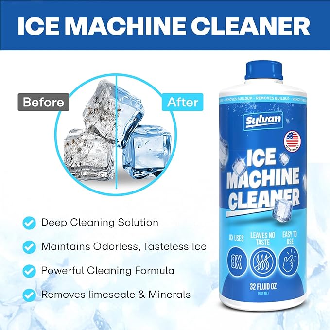 Sylvan Ice Machine Cleaner and Descaler | 32 oz | Free Cloth | Made in USA | - Image 8