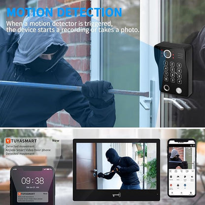 Wired Video Apartment Intercom System, Door Phone Kit, 10 Inch Touch Monitor - Image 7