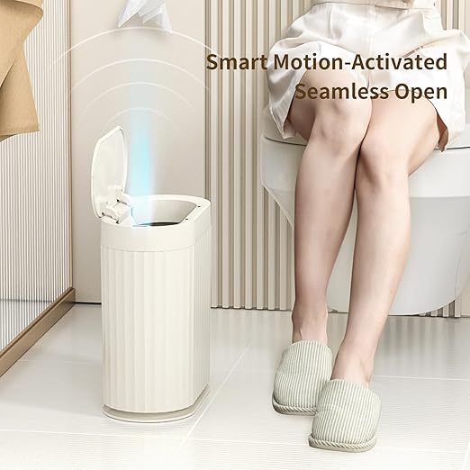 MRBIN Small Trash Can for Bathroom, Automatic Touch Less Garbage Bin - Image 2
