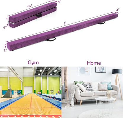 Giantex 7FT/8FT/9FT Balance Beam, Folding Gymnastics Beam w/Carry Handles - Image 6