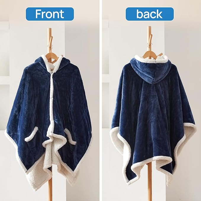 Westinghouse Wearable Heated Throw Blanket, Electric Heated Wrap Poncho Shawl - Image 7