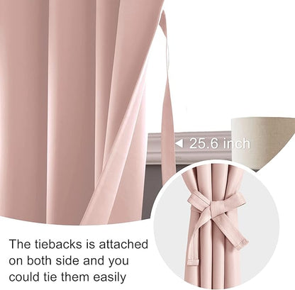 JIUZHEN Blush Pink Blackout Curtains - Image 5