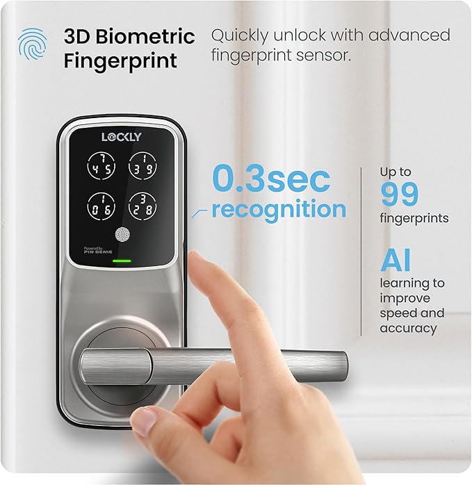 Lockly Secure Pro Smart Lock Wi-Fi, Keyless Entry Digital Keypad Door Lock - Image 4