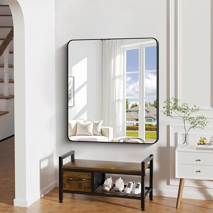 40" x 36"Bathroom Mirror, Matte Black Wall Mirror - Image 2