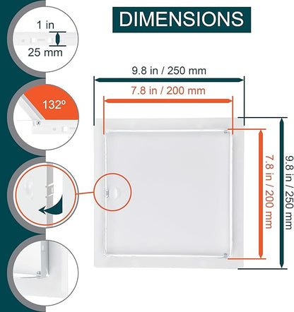 8" x 8" White Metal Access Panel - Image 2