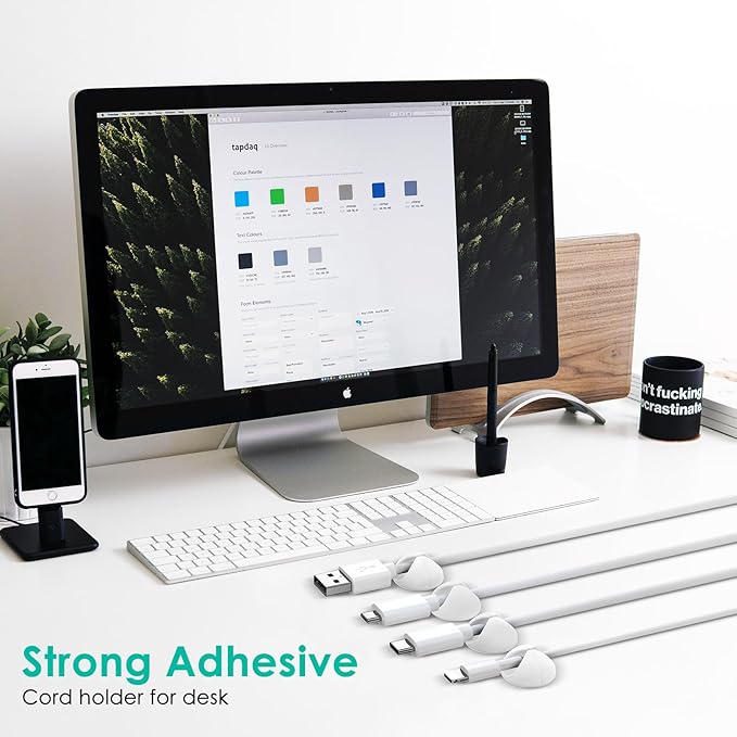 12 Pack Cable Clips, Znben Wire Organizer Holder Adhesive Cord Management - Image 3