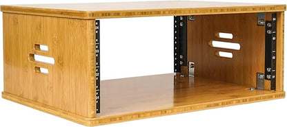 Sound Town DIY 4U Solid Bamboo Studio Rack w/ 14.2" Depth, Ventilation by SOUNDTOWN
