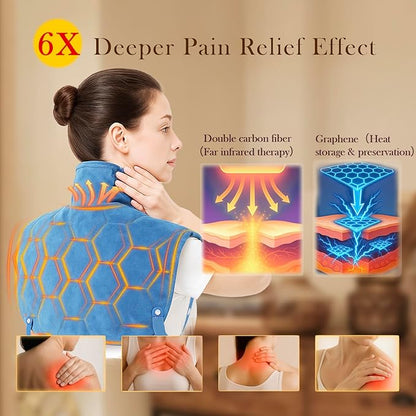 Nalax 30s Fast Heating Pad for Neck and Shoulders and Back, 6X Deeper Far - Image 2