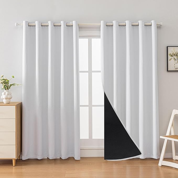 Anytime 100% Blackout Curtain 2 Panels Set, Thermal Insulated Window Drapes by Anytime