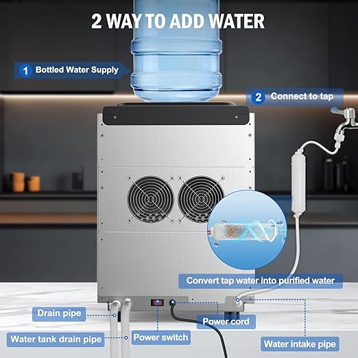 Nugget Ice Maker Countertop 40 LBS/Day, 10 LBS ice Bin, Soft Chewable Pellet - Image 5