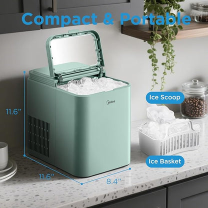 Midea MERI26B1AGN Countertop Bullet-Ice Maker, 8 Ice Bullets Ready in 6 Minutes - Image 3