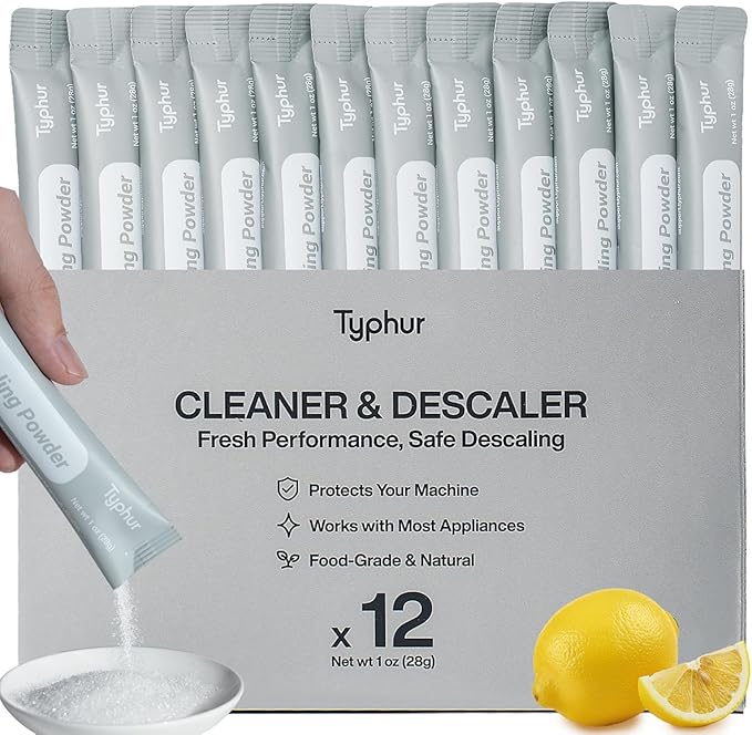 Typhur Ice Maker Cleaner and Descaler, 12 Packs Pure Citric Acid Powder by Typhur