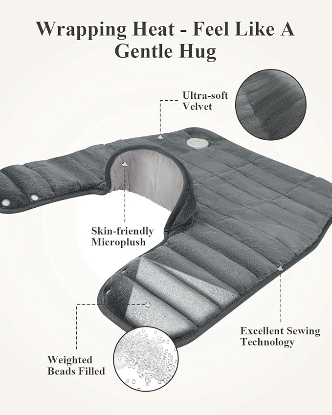 Heating Pad for Neck and Shoulders and Back, Gifts for Women Men, 2lb Weighted - Image 5