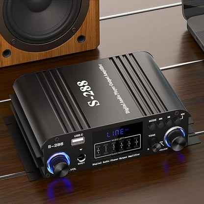 Facmogu S-288 4 CH Bluetooth 5.0 Home Audio Amplifier, RMS 45Wx4, Max 600W HiFi - Image 6