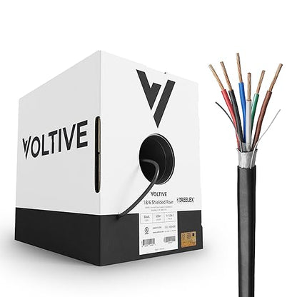 Voltive 18/6 Shielded Low Voltage Wire, Riser CL3R, 500ft by Voltive
