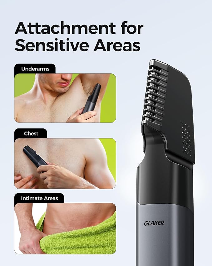 GLAKER Beard Trimmer for Men, Cordless Hair Trimmer, Electric Razor - Image 4