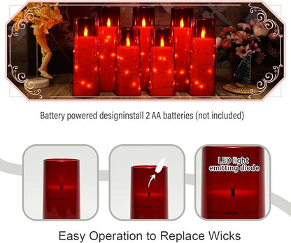 Flameless Candles with Embedded Star String, Battery Operated LED Pillar - Image 2