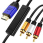 HDMI to RCA 10FT Cable with IC, HDMI Male to 3-RCA BL AV Cable Video Audio by YOTETION