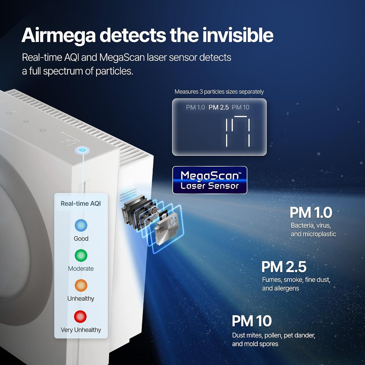 coway airmega mighty2 air purifier, next gen of on a desk or shelf