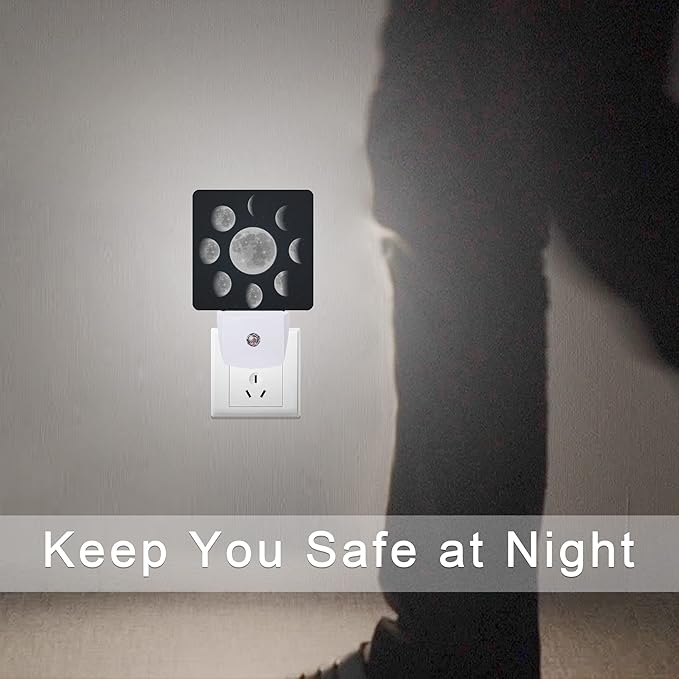 Smoaffly Moon Phases Night Light Plug-in LED Nightlights Auto Sensor Night Lamp - Image 7