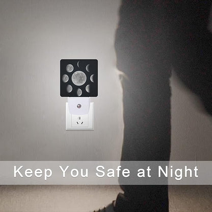 Smoaffly Moon Phases Night Light Plug-in LED Nightlights Auto Sensor Night Lamp - Image 7