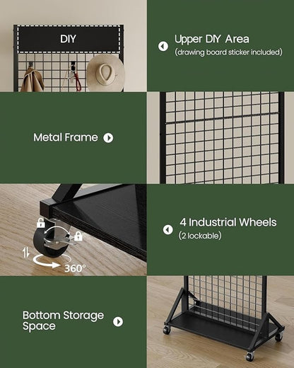 CHOEZON Grid Wall Panel, 2’ x 5.7’ Ft Floor Standing Gridwall Display Rack - Image 5