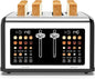 4 Slice Toaster Touch Screen, Stainless Steel Toasters Digital Timer, Dual by Clixane