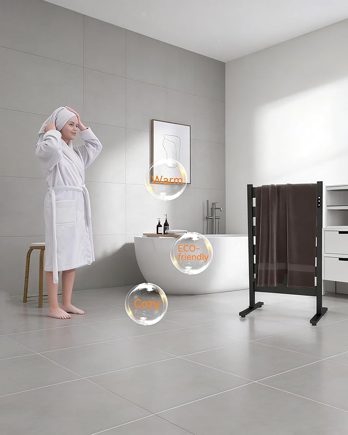 Heated Towel Rack – Rapid PTC Heating, LED Timer Control, High Temp & Large - Image 2
