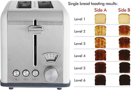 Rae Dunn Toaster, Stainless Steel 2 Slice Square Toaster, Wide Slot - Image 2