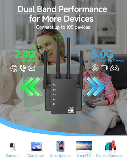 WiFi Extender Signal Booster for Home, WiFi Extender, Long Range up to 12880 Sq - Image 2