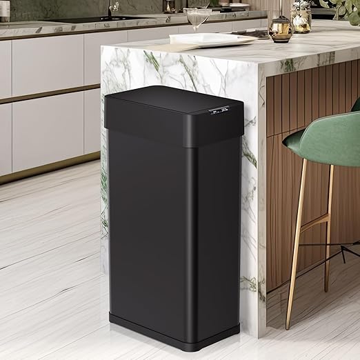 Arlopu 21.1 Gal Automatic Trash Can, 80L Stainless Steel Motion Sensor Garbage - Image 7