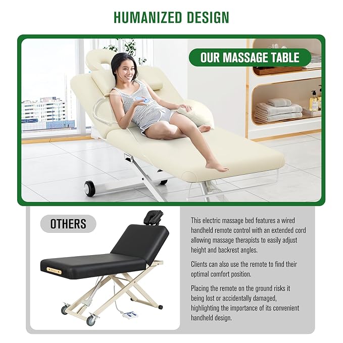 Electric Massage Table, Electric Lift Motor Height adjustable and Manual - Image 3