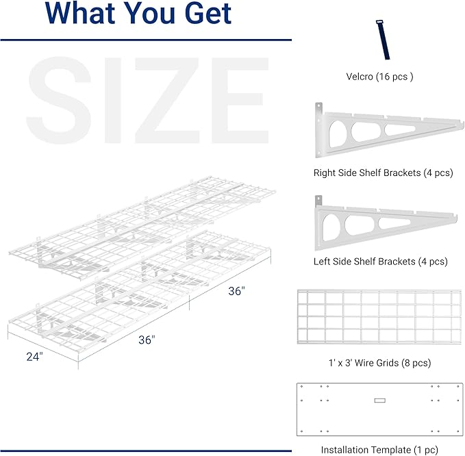 FLEXIMOUNTS 2-Pack 2x6ft 24-inch-by-72-inch Wall Shelf Garage Storage Rack - Image 3