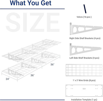 FLEXIMOUNTS 2-Pack 2x6ft 24-inch-by-72-inch Wall Shelf Garage Storage Rack - Image 3