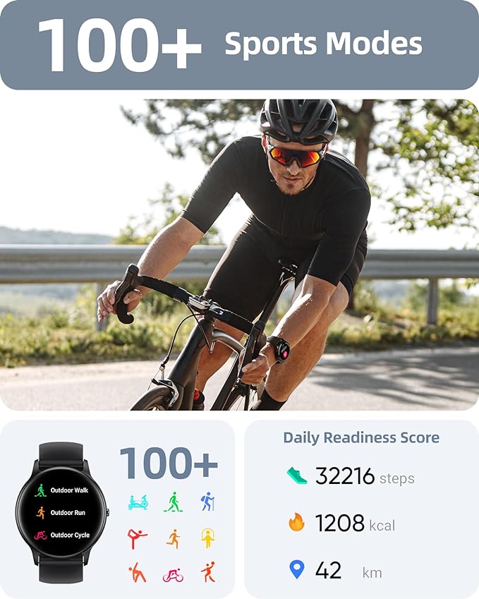Parsonver Smart Watch for Men Women, HD Screen Fitness Tracker IP68 Waterproof - Image 4