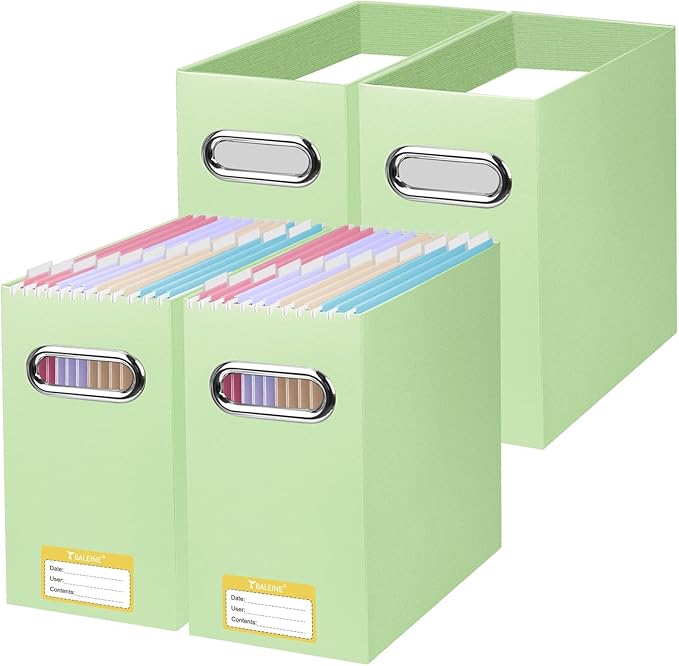 BALEINE File Organizer Box, Cardboard File Folder Organizer by BALEINE