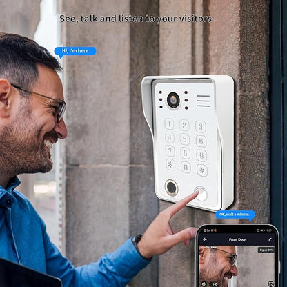 Wired Video Door Phone Kit Apartment Intercom System, 10 Inch Touch Screen - Image 4