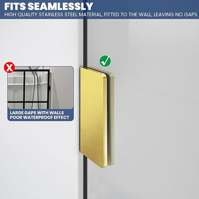 Shower Glass Panel 20.5" W×78.75" H, 3/8" Thick Clear Tempered Glass Panel - Image 3