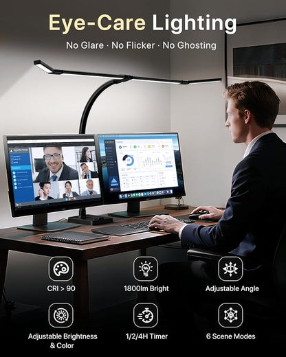 ONEMIX 42" LED Desk Lamp for Home Office, Eye-Caring Desk Light - Image 7