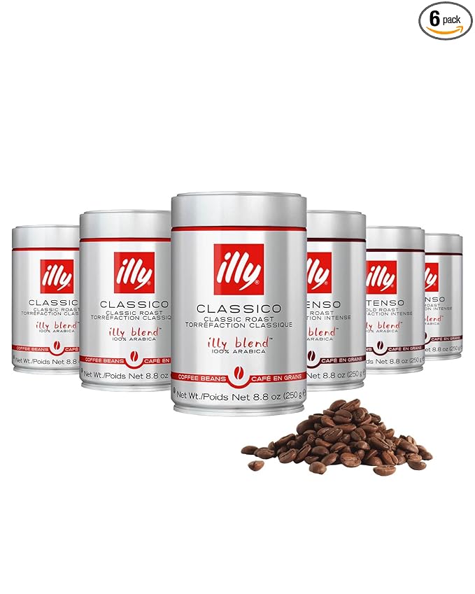 illy Whole Bean Coffee, Classico Medium & Intenso Dark Roasts, 100% Arabica by illy