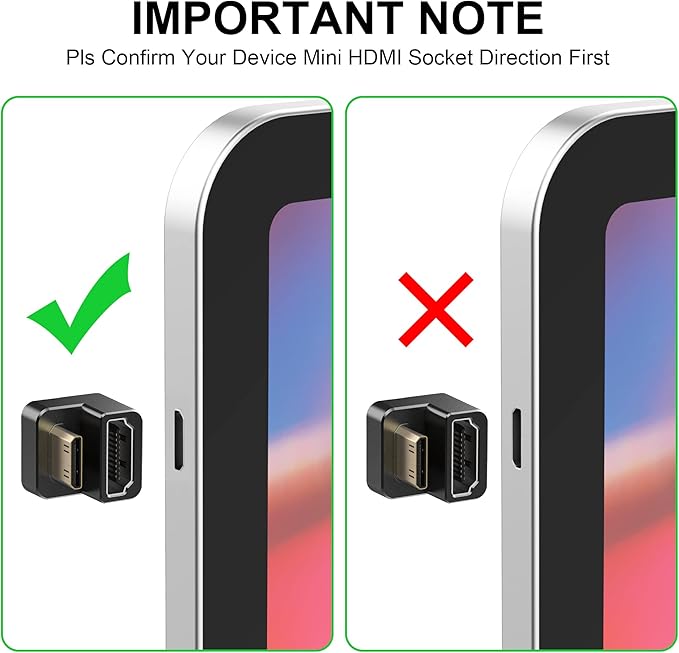 AGVEE 1 Pack 180 Degree Angled Mini HDMI Male to HDMI Female Adapter, U-Shaped - Image 5