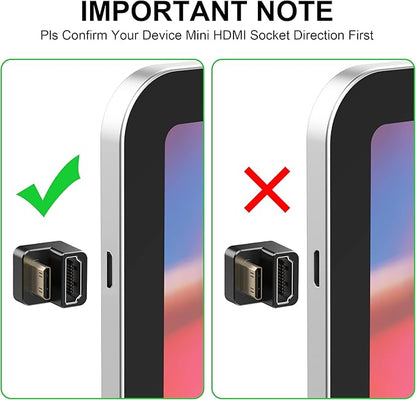 AGVEE 1 Pack 180 Degree Angled Mini HDMI Male to HDMI Female Adapter, U-Shaped - Image 5