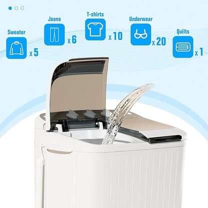 SUNCROWN Portable Washing Machine 16lbs, Compact Twin Tub Semi Automatic Washer - Image 8
