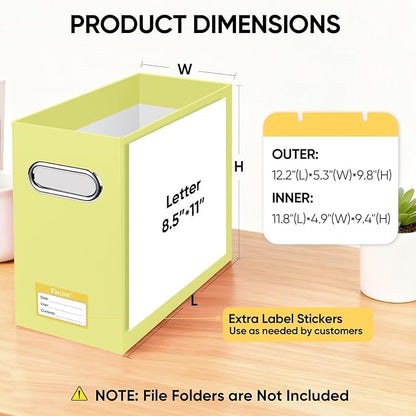 BALEINE File Organizer Box, Cardboard File Folder Organizer - Image 3