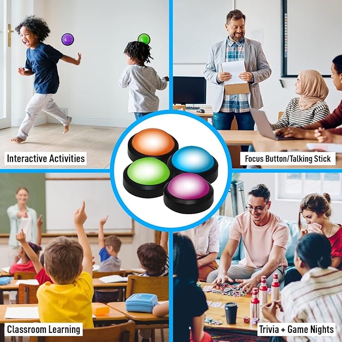 Teacher's Choice Light Up Game Buzzer System, Displays The Winning Player Loud - Image 4