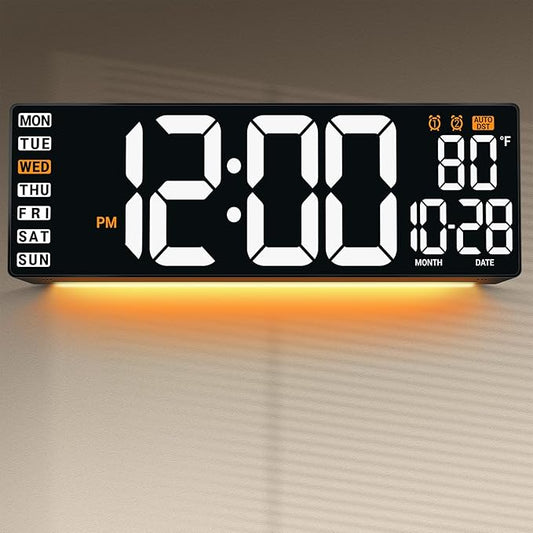 16.5" Large Digital Wall Clock: Wall Mount Decor Clock Large Display by Unknown