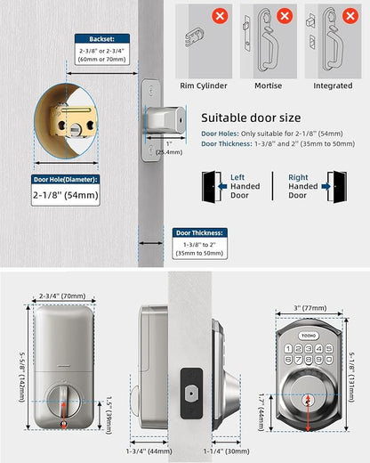 TEEHO TE001 Keyless Entry Door Lock - Image 5