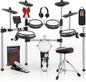 AKLOT Electric Drum Set with Kick-Tower: 4 Dual Zone Mesh Pads, 8’’ Tower-Style by AKLOT